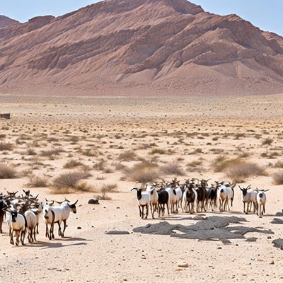 עדר עיזים במדבר סיני